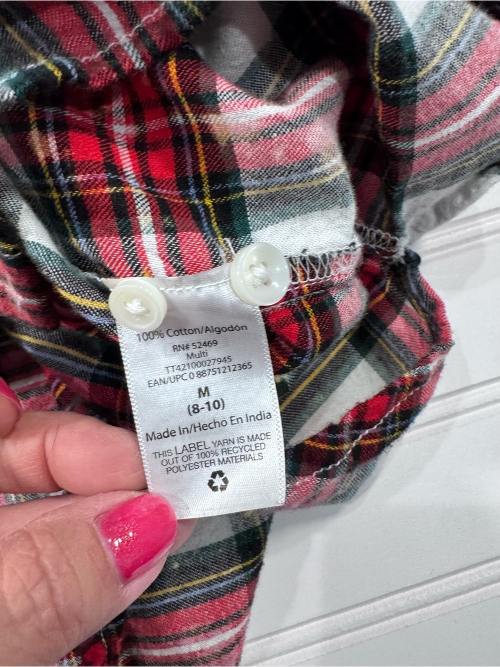 Custom up cycled bleached flannel, with "Holly Jolly" - Picture 5 of 5